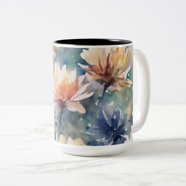 Flower meadow  Two-Tone coffee mug (Front Right)