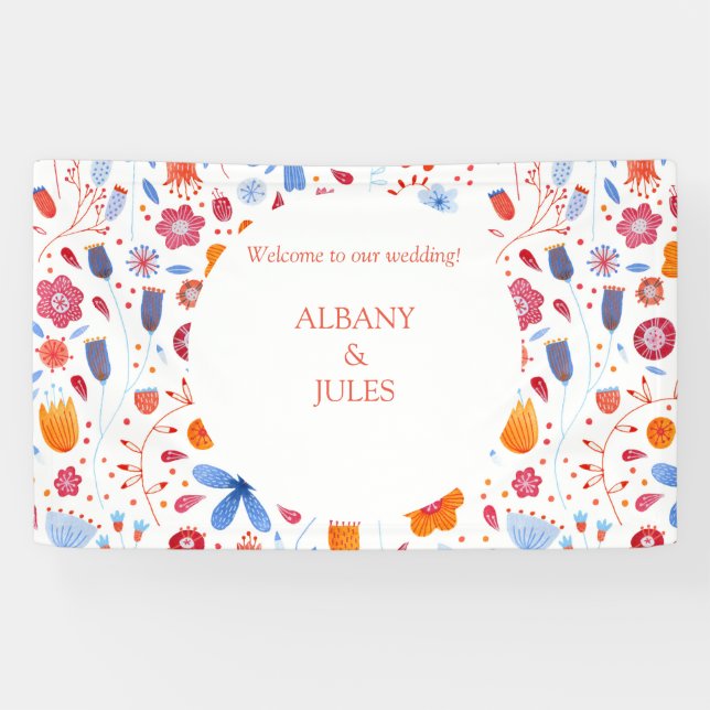 Flower Meadow Watercolor Banner (Horizontal)