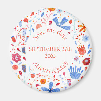 Flower Meadow Watercolor Save the Date Magnet