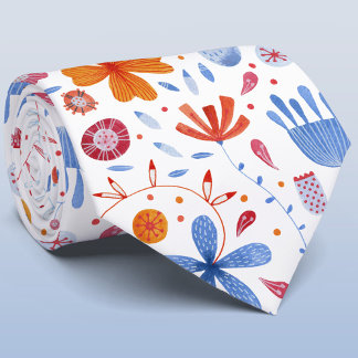 Flower Meadow Watercolor Tie