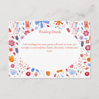 Flower Meadow Watercolor Wedding Details Enclosure Card