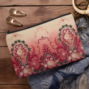 Flower Medallions  Floral Bouquet Insets Foliate Accessory Pouch