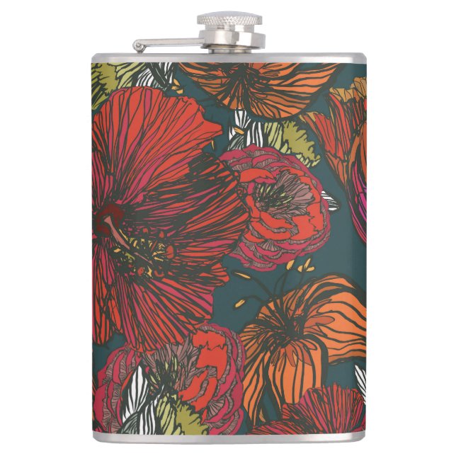 Flower Medley Hip Flask (Front)