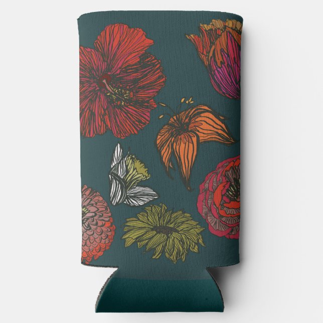 flower medley ii  seltzer can cooler (Back)