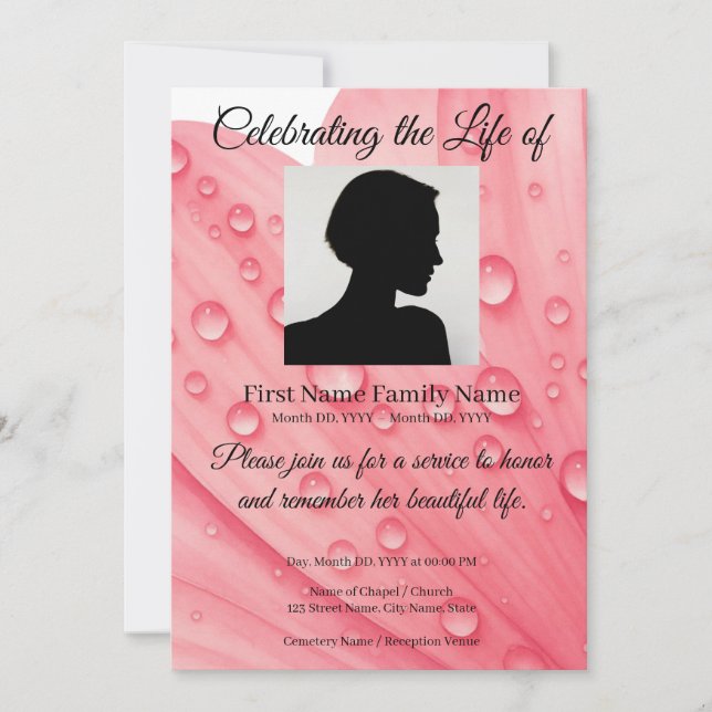 Flower memorial invitation (Front)