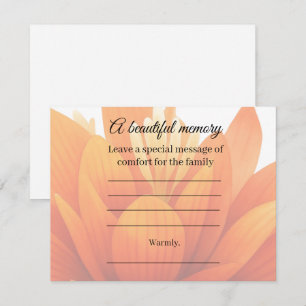 Flower Memorial Message Card