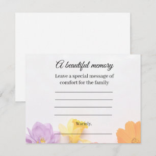 Flower Memorial Message Card