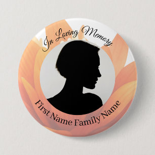 Flower memorial photo button