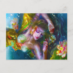 Flower Mermaid Postcard