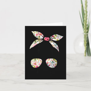 Flower messy bun women mum life hair glasses card