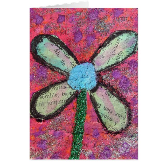 Flower Mixed Media Collage, All Occasion (Front)