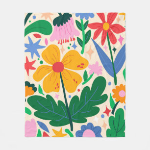 Flower Mixtape Fleece Blanket
