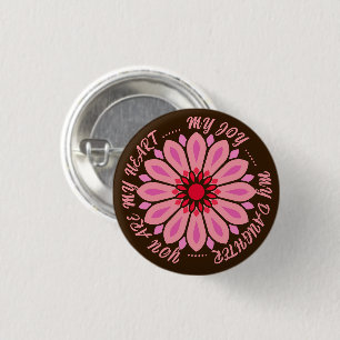 FLOWER MODERN GIFT FROM MOM DAD SISTER SON BOSS 3 CM ROUND BADGE