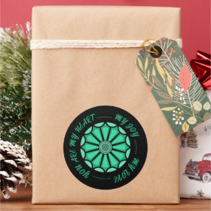 FLOWER MODERN GIFT FROM MOM DAD SISTER SON BOSS CLASSIC ROUND STICKER