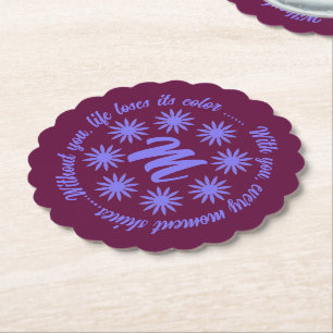 FLOWER MODERN GIFT FROM MOM DAD SISTER SON BOSS CO PAPER COASTER