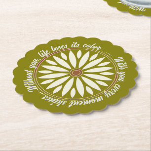 FLOWER MODERN GIFT FROM MOM DAD SISTER SON BOSS PAPER COASTER