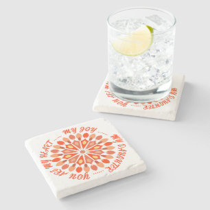 FLOWER MODERN GIFT FROM MOM DAD SISTER SON BOSS STONE COASTER