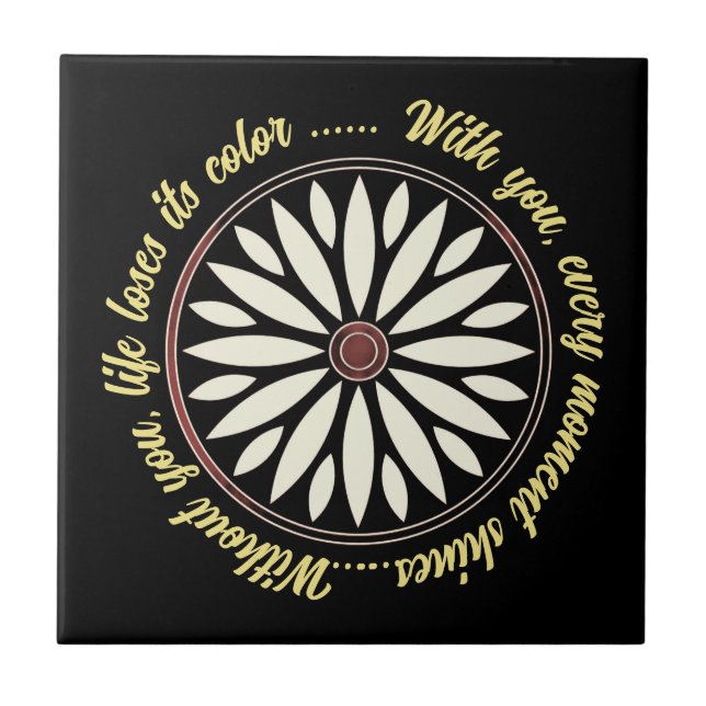 FLOWER MODERN GIFT FROM MOM DAD SISTER SON BOSS TILE (Front)