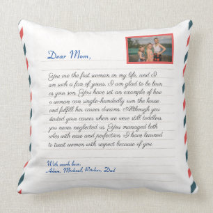 Flower Modern handwritten love mum grandma message Cushion