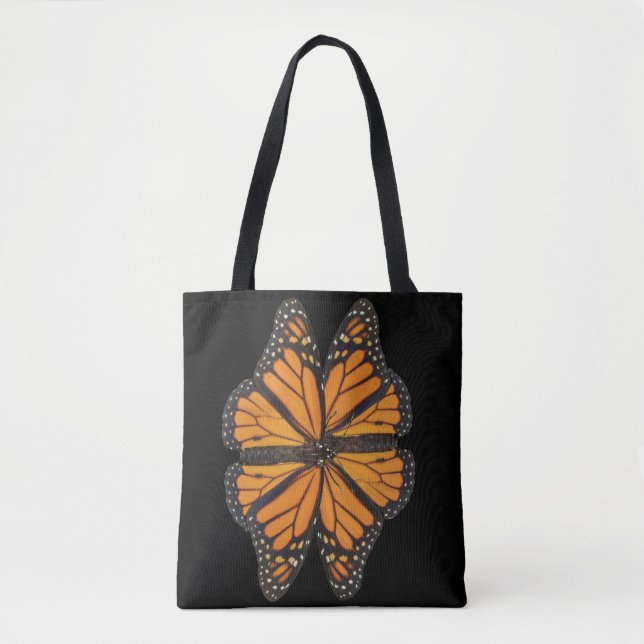 Flower Monarch Butterfly Tote Bag (Front)