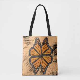 Flower Monarch Butterfly Tote Bag