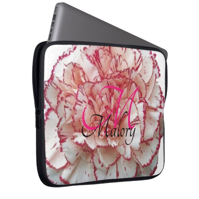 Flower Monogram Personalised Laptop Sleeve (Front Right)
