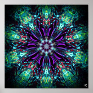 Flower monsters shield v1 - patterns pareidolia poster