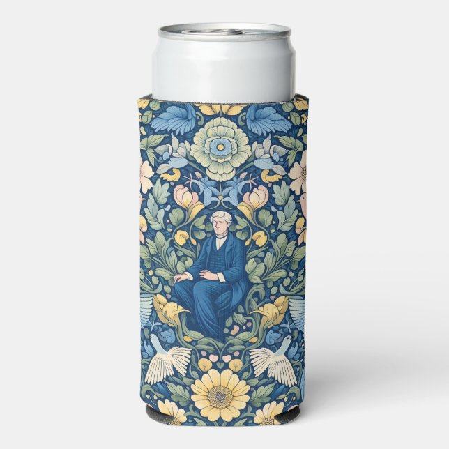 Flower Morris art Seltzer Can Cooler (Seltzer Back)