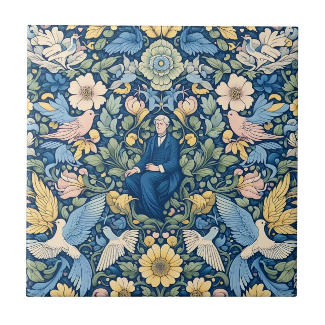 Flower Morris art Tile (Front)