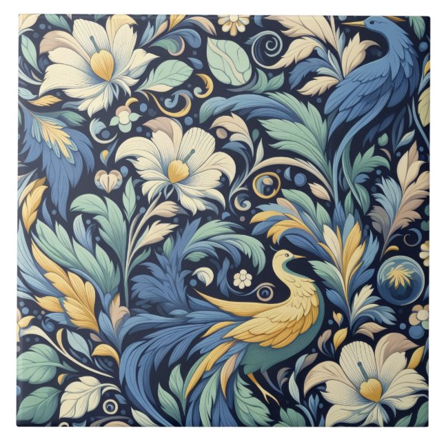 Flower Morris art Tile (Front)