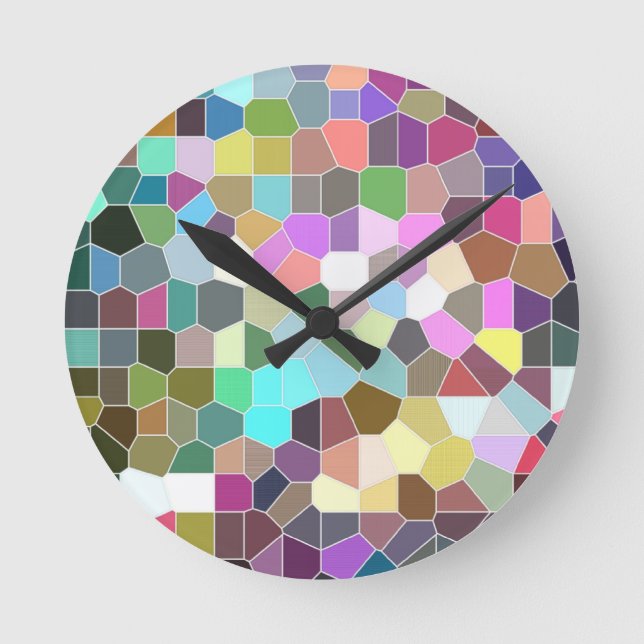 Flower Mosaic Round Clock (Front)