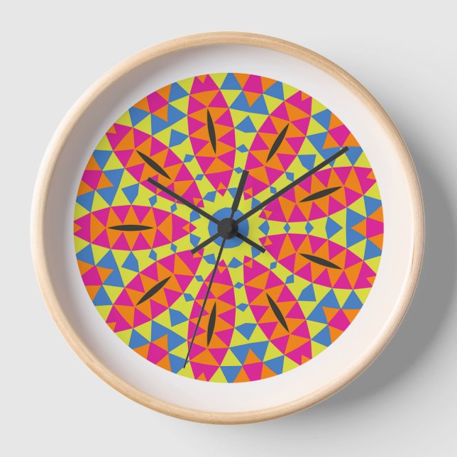 Flower Mosaic Wall Clock (Front)