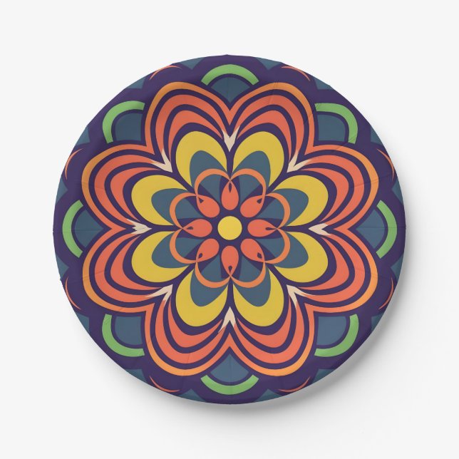 flower mosaics paper plate (Front)