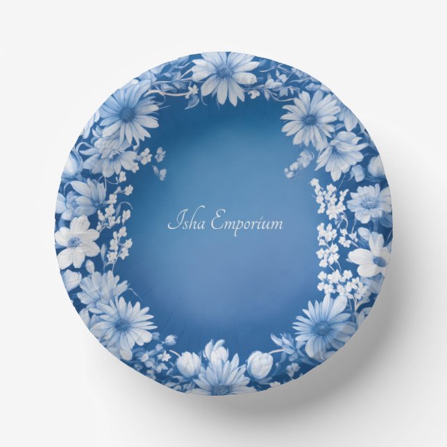 Flower Motifs on Paper Bowls Paper Plate (Front)