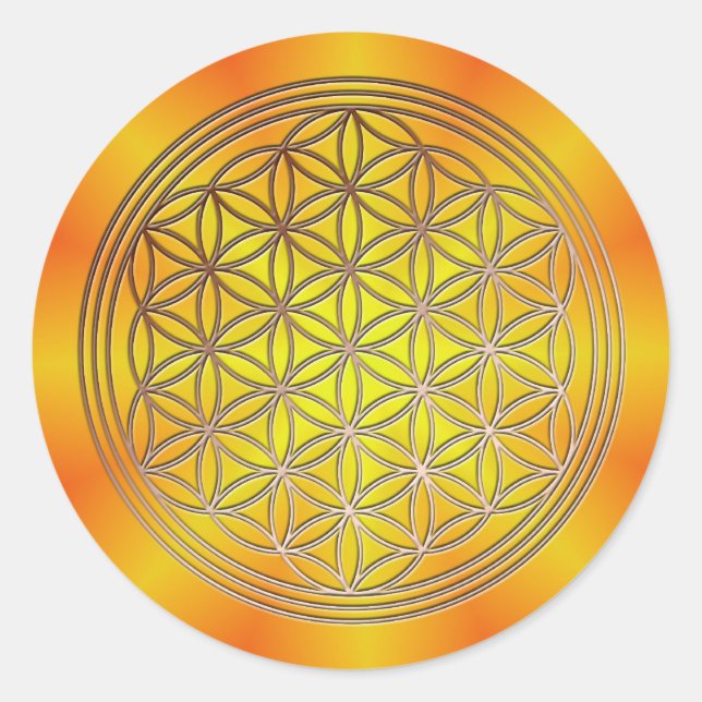 Flower Motive 5 Classic Round Sticker (Front)