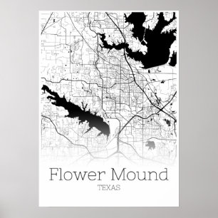 Flower Mound Map - Texas - City Map Poster