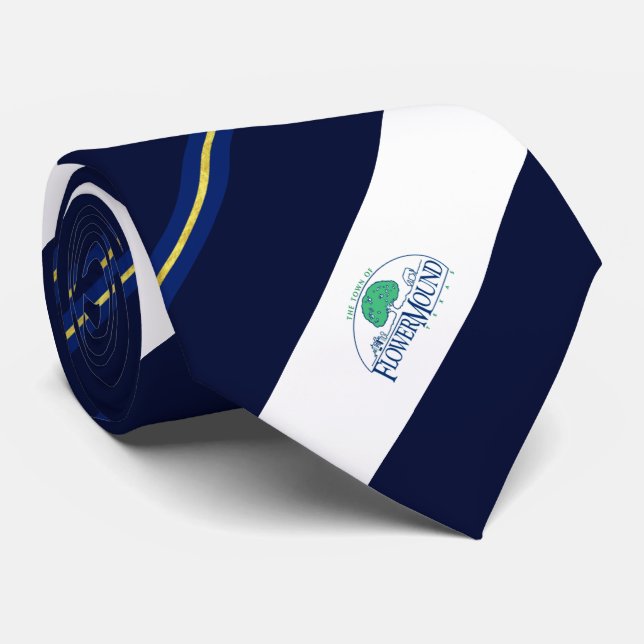 Flower Mound (Texas) city flag Neck Tie (Rolled)