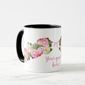 Flower Mug with Custom text