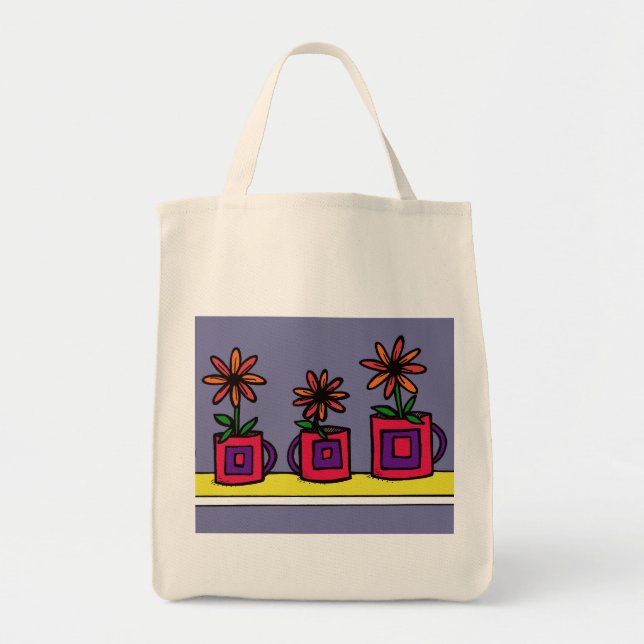 Flower Mugs Tote Bag (Front)