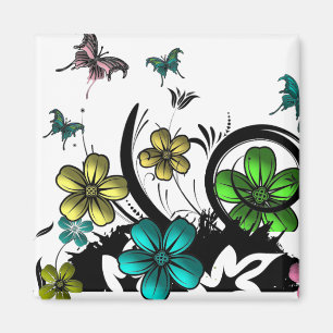 Flower N Butterfly Magnet