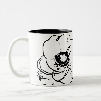 Flower Natural Two-Tone Coffee Mug