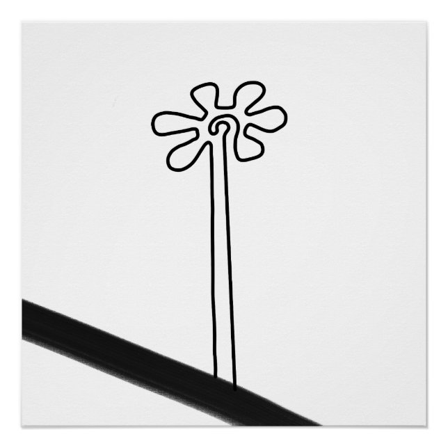Flower Nazca Peru ancient idol geoglyph symbol Ind Poster (Front)