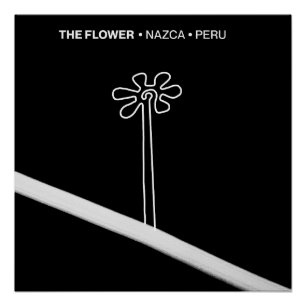 Flower Nazca Peru ancient idol geoglyph symbol Ind Poster
