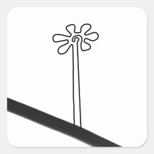 Flower Nazca Peru ancient idol geoglyph symbol Ind Square Sticker