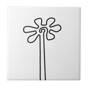 Flower Nazca Peru ancient idol geoglyph symbol Ind Tile
