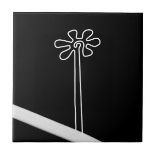 Flower Nazca Peru ancient idol geoglyph symbol Ind Tile