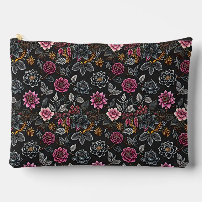 Flower Noire  Accessory Pouch (Front)