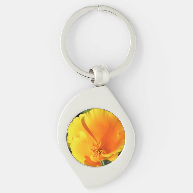 Flower of California poppy Key Ring (Front)