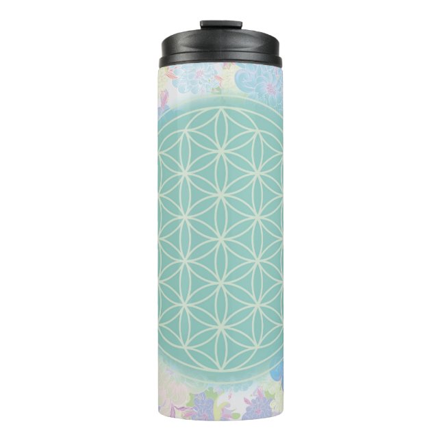 flower of green life, thermal tumbler (Front)