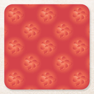 Flower of hearts square paper coaster